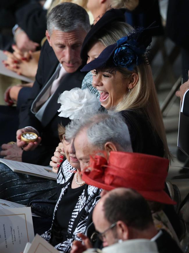 Prince Harry’s ex Chelsy Davy takes her seat inside St George's Chapel. Picture: AFP