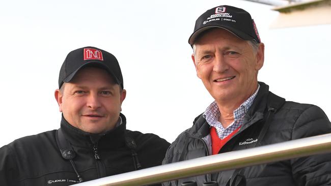 Trainers Peter (right) and Paul Snowden can start the day on a winning note with Ambassadors. Picture: AAP Image
