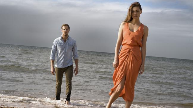 Joel Jackson and Phoebe Tonkin in SBS series Safe Harbour. Photo: Vince Valitutti