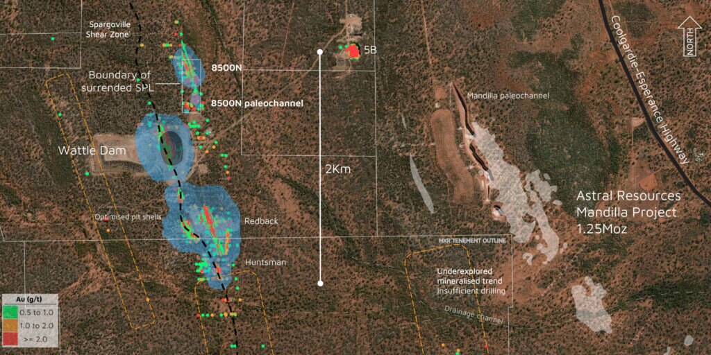 Proximity of Wattle Dam to AAR's Mandilla project. Pic: MXR