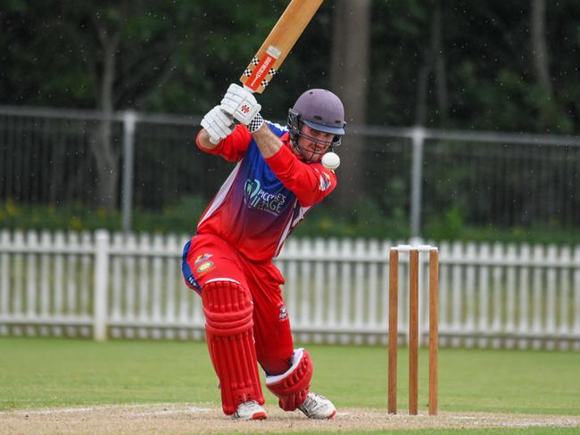 Opener Matthew Wilkins batting for Mulgrave in the CFN grand final against Rovers. 2024. Credit: Brett Pascoe