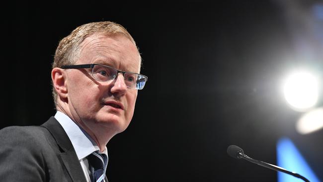 The Governor of the Reserve Bank of Australia (RBA), Dr Philip Lowe is seen during a speech to the Queensland branch of the Economic Society of Australia at the Hilton Hotel in Brisbane, Tuesday, May 21, 2019. Dr Lowe said during his speech that the RBA board will consider the case for a cash rate cut when it meets next month. (AAP Image/Darren England) NO ARCHIVING