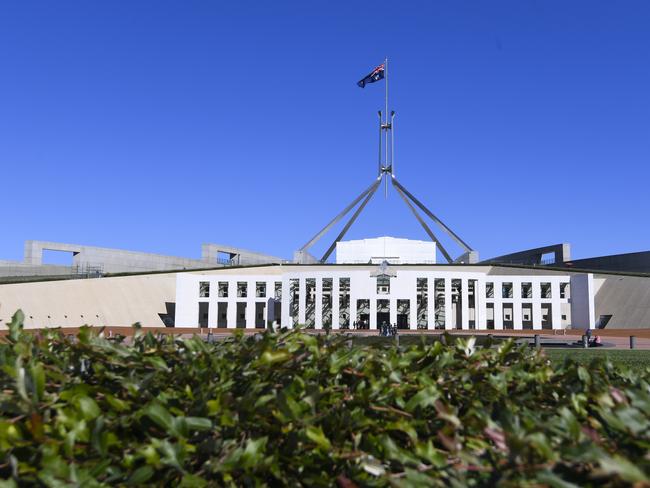 A view of Parliament House in Canberra, Thursday, May 3, 2018. The Australian Federal Parliament is celebrating its 30th anniversary next week. (AAP Image/Lukas Coch) NO ARCHIVING