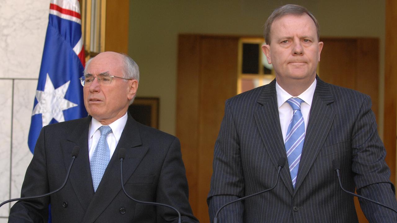 Then-PM John Howard and treasurer Peter Costello holding a joint press conference at Parliament House, Canberra in 2007.