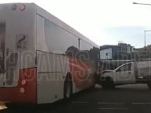 A collision between a bus and a ute in Bedford Park has been caught on camera. Flinders Drive / Main South Rd, Bedford Park