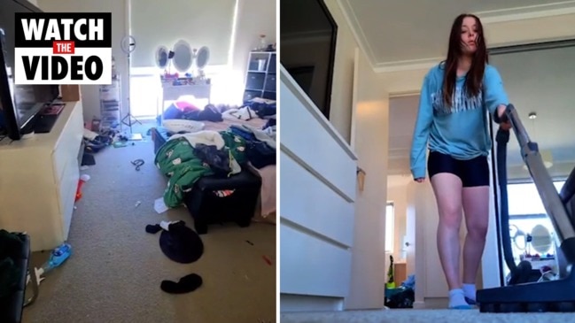 Mum shares video of 'messy' room clean-up