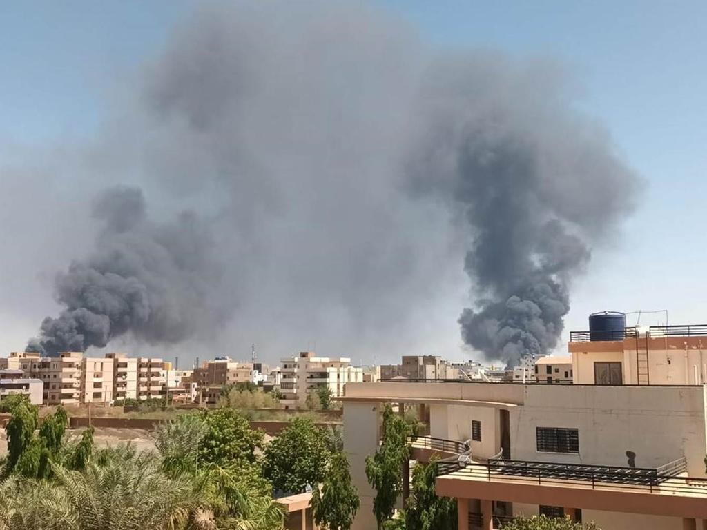 Scenes of destruction from Omer’s window in Khartoum, Sudan. Picture: Omer Sharfy/Save the Children