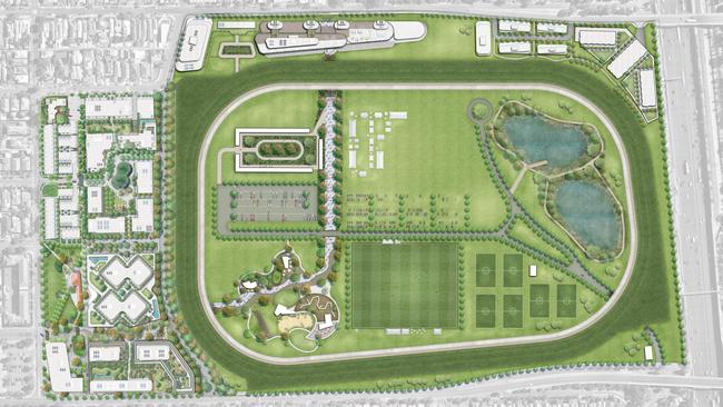 An aerial view of the Moonee Valley Park project.