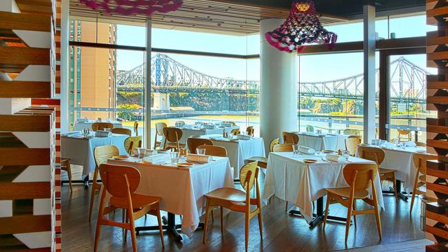 The spectacular view of the Story Bridge from Otto Restaurant. Picture: Liam Kidston.