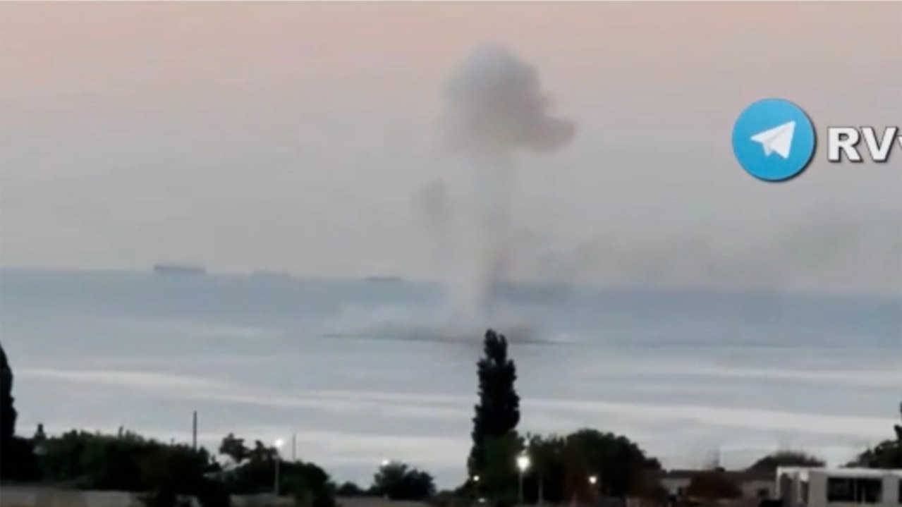 The dramatic explosion could be seen for miles. Picture: Twitter