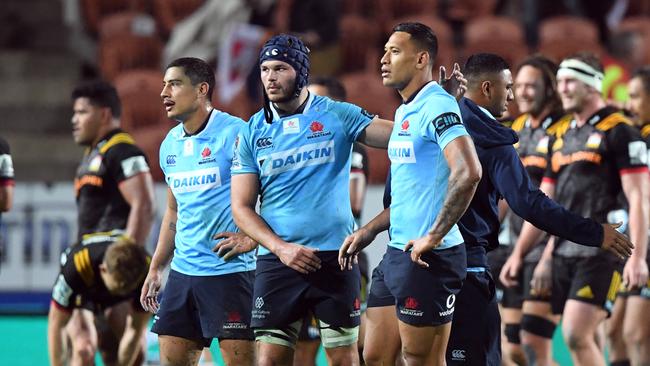 The Waratahs reflect after their loss to the Chiefs in Hamilton.