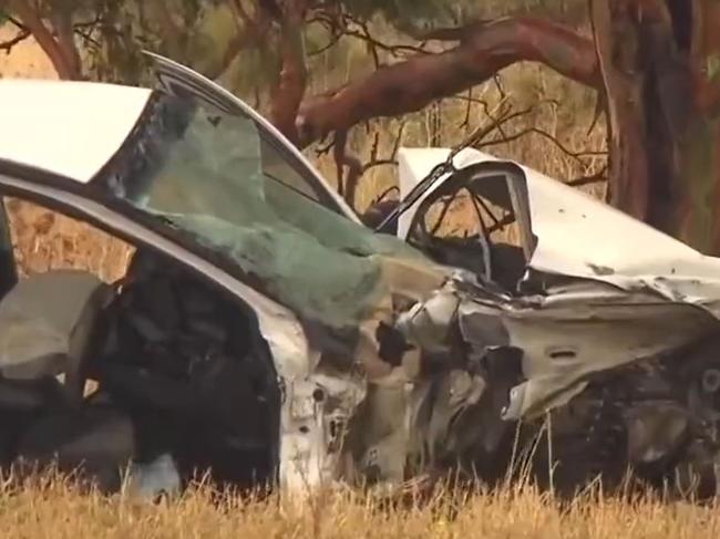 Two people have been rushed to hospital with serious injuries after a smash between a car and a truck at Two Wells. Picture 7NEWS