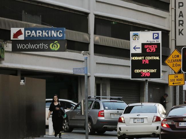 The Argyle Street carpark was flowing much better on Tuesday evening than it was on Monday.Picture: MATHEW FARRELL