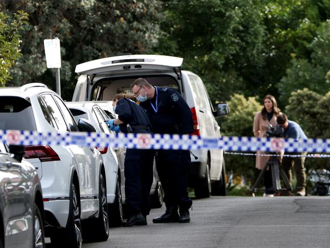 Forensic police at the Bondi shooting scene. Picture: NCA NewsWire / Damian Shaw