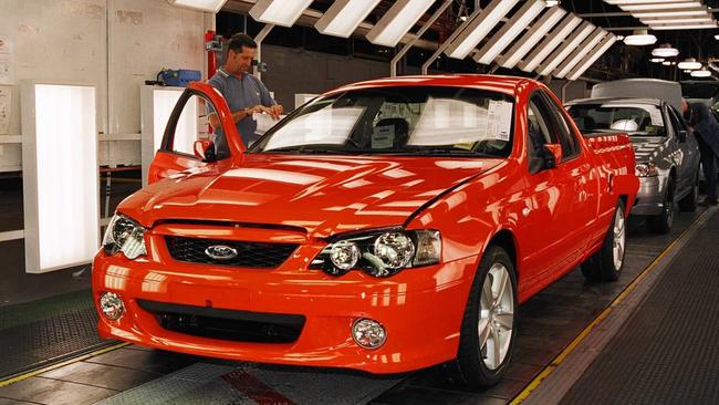 End of the line ... a Ford Falcon ute at Broadmeadows in 2005. Picture: Supplied.