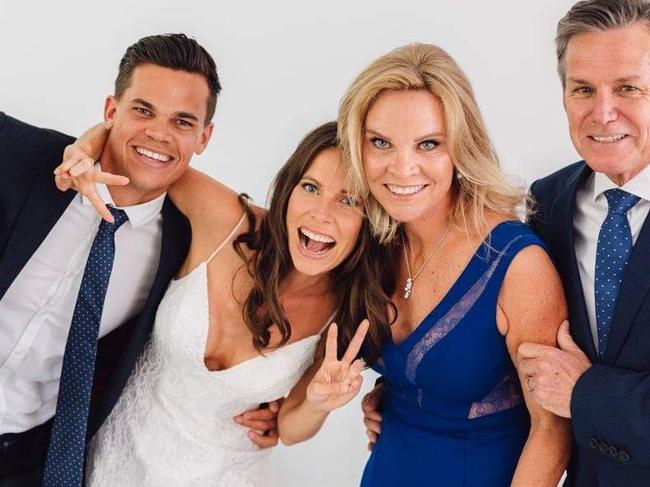 Jimmy with his father, Noel, sister, Tahnee and mother Susan on Tahnee's wedding day. Picture: Supplied