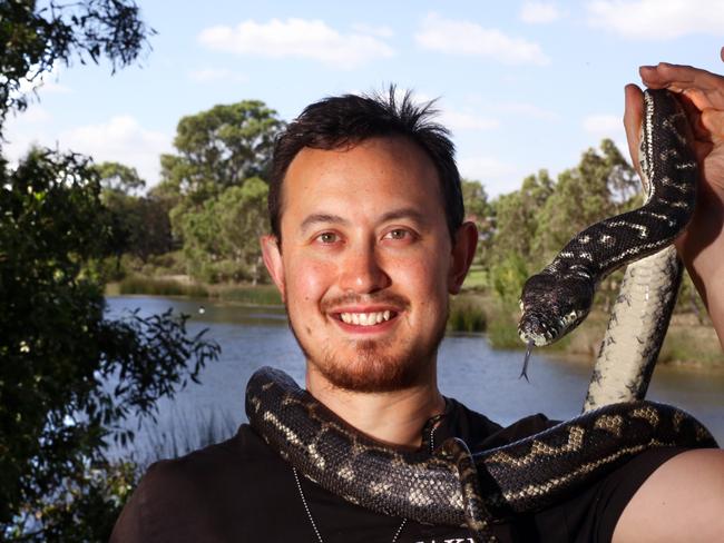 Snake hunter Mark Pelley goes where others won’t. Picture: Stuart Milligan