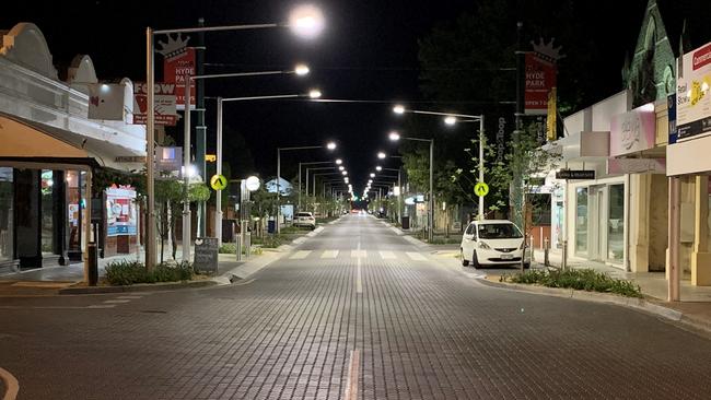 New lighting on King William Rd has been compared to an aircraft landing strip. Picture: Supplied