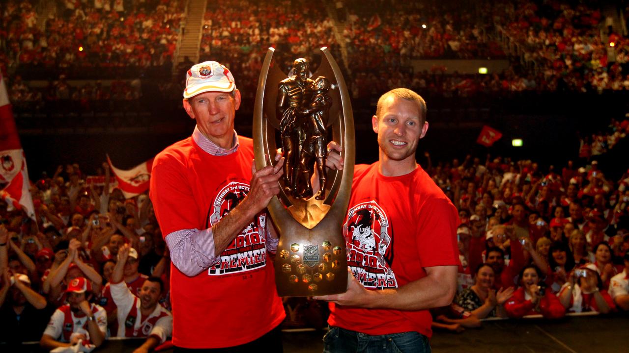 Bennett (L) and captain Ben Hornby helped bring premiership glory to the joint-venture team.