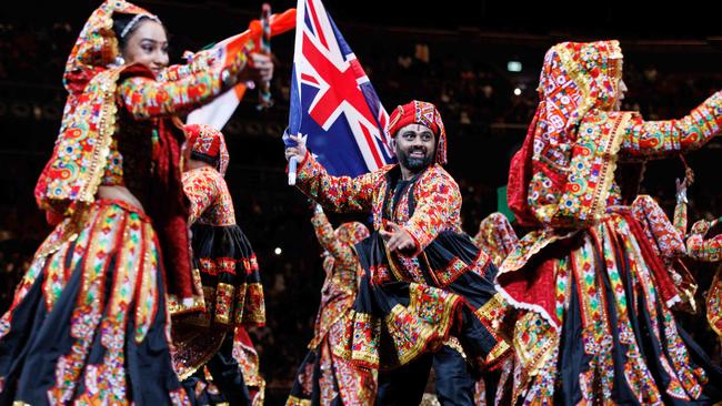 An Indian Cultural and community event at Sydney Olympic Park tonight to welcome the Indian Prime Minister Modi to Australia. Picture: NCA NewsWire / David Swift