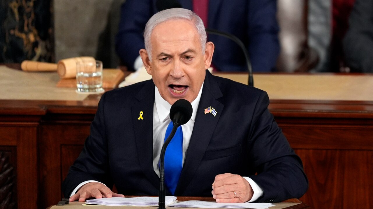 Benjamin Netanyahu addresses US Congress amid protests