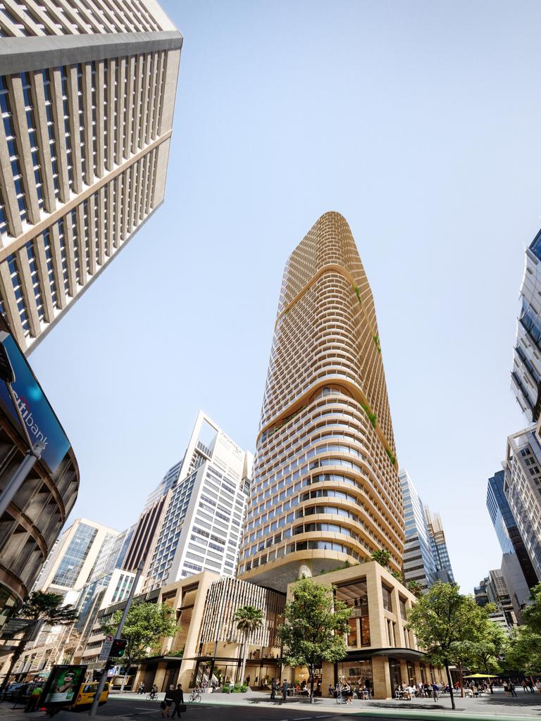 Artist's impression of the planned Halo tower at Pitt and Hunter St being undertaken by Milligan Group and Lendlease.