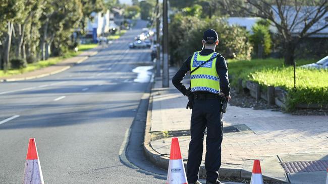 Police at scene of the horrific crash on Briens Rd at Northfield. Picture: NCA NewsWire / Mark Brake