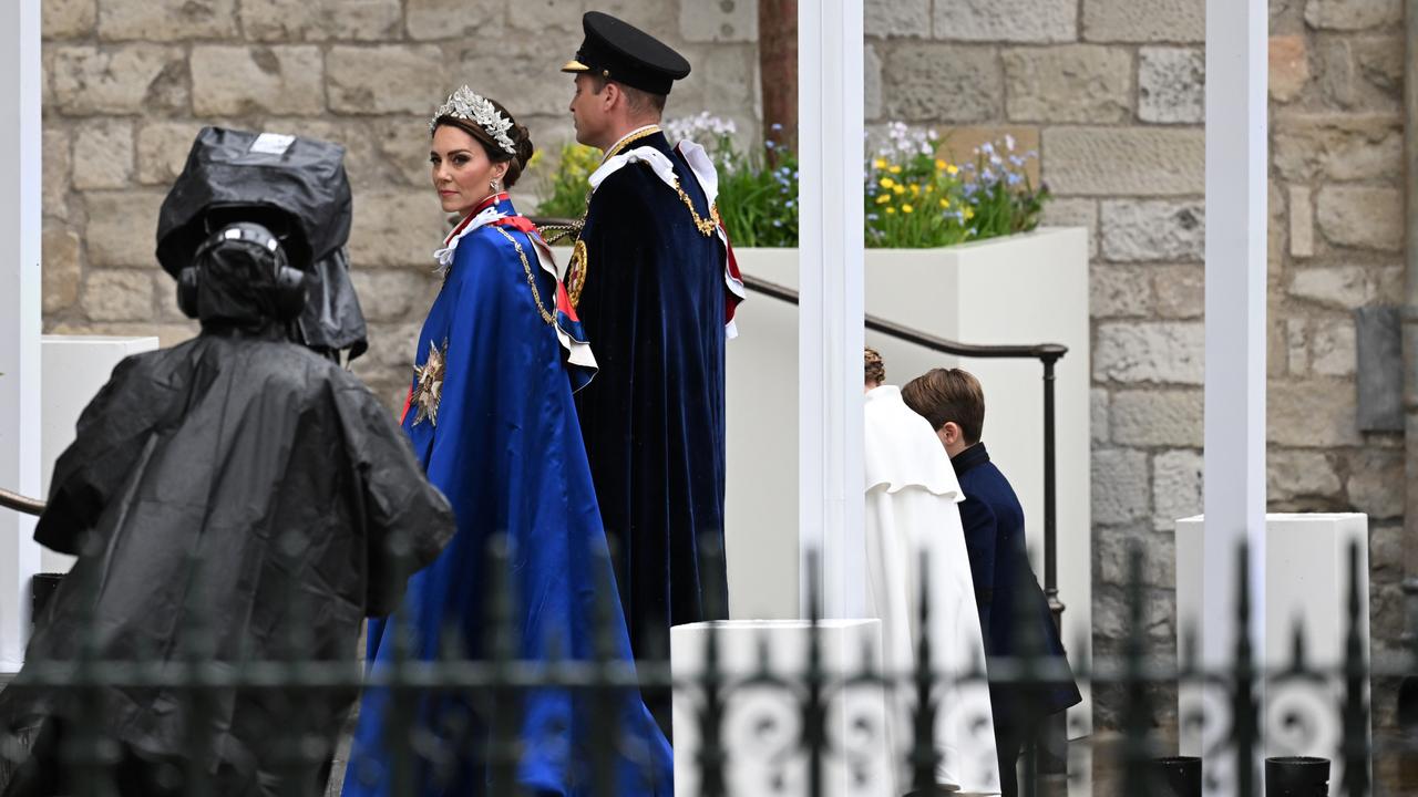 There was speculation the couple were late as they were not seen on the broadcast until after King Charles and Queen Camilla arrived. Picture: Jeff Spicer/Getty Images