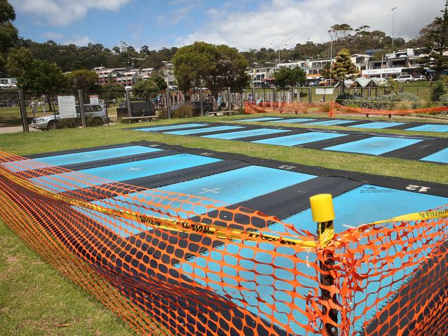 Lorne Trampolines is closed because of insurance problems. Picture: Alison Wynd