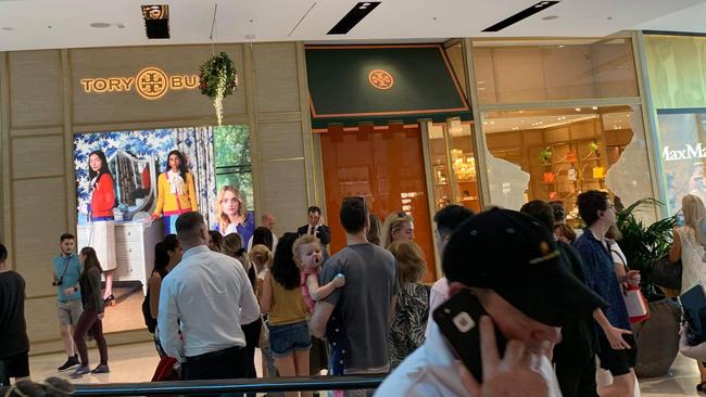 Tory Burch window explodes at Bondi Junction on Christmas Eve Picture: Daily Telegraph