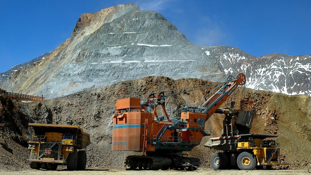 Heavy equipment is used to mine copper at the Anglo American Los Bronces copper mine in central Chile. Picture: Bloomberg