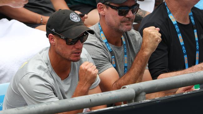 Lleyton Hewitt was in the stands watching Jordan Thompson on Wednesday.