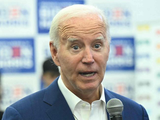 US President Joe Biden speaks to supporters and volunteers during a visit to the Roxborough Democratic Coordinated Campaign Office in Philadelphia, Pennsylvania, on July 7, 2024. Biden is back out on the campaign trail Sunday, desperate to salvage his re-election bid as senior Democrats meet to discuss growing calls that he quit the White House race. The 81-year-old Democrat kicks off a grueling week with two campaign rallies in the battleground state of Pennsylvania, before hosting the NATO leaders' summit in Washington. (Photo by SAUL LOEB / AFP)