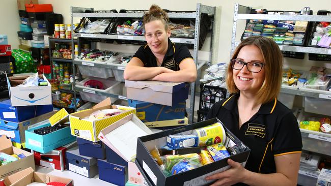 Sheridan Lenton (front) and her sister Rebecca Law are the masterminds behind Shoebox Revolution. Picture: Mark Scott