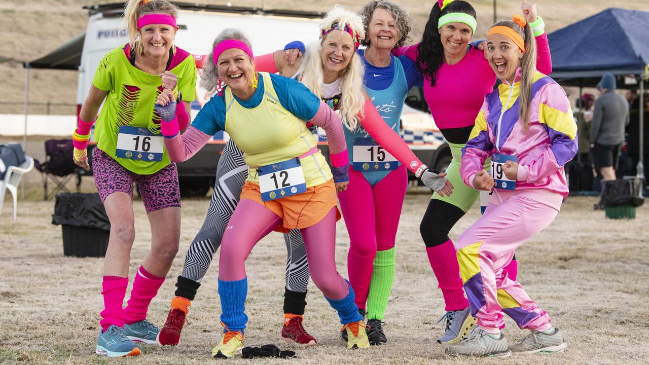 Members of The Awesome Toowoomba Road Runners Ladies (from left) Jackie Amos, Christine Galley, Wendy Dighton, Cathy Murtagh, Sara Wilson and Madonna Annetts (absent is Chris Hazel and Chris Gillett) at 40 for Fortey relay. Picture: Kevin Farmer