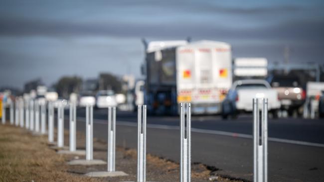 Motorcycle riders say the steel upright posts are dangerous.