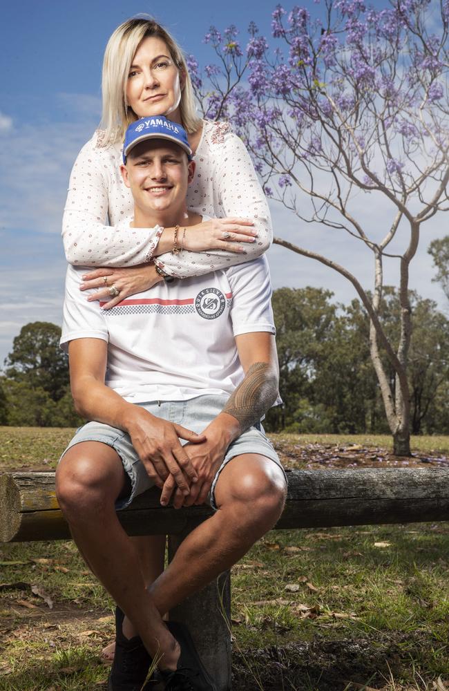 Jackson Hepner with mother Rachael. Picture: Lachie Millard