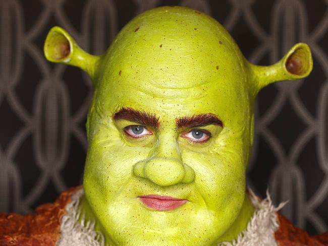 SUNDAY TELEGRAPH - 24/12/19Backstage at Shrek the Musical at the Lyric Theatre, Sydney. Ben Mingay pictured after make-up. Picture: Sam Ruttyn