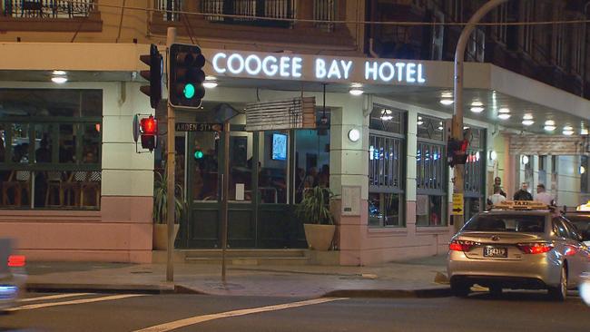 The incident unfolded at the Coogee Bay Hotel.