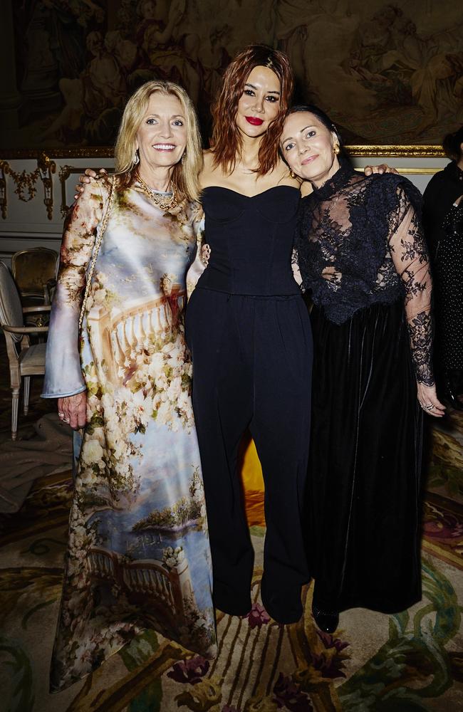 Simone and Nicky Zimmermann, with Vogue Australia editor Christine Centenera (centre). Picture: Sonny Vandevelde