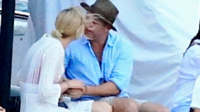 Karl Stefanovic with girlfriend Jasmine Yarbrough on Sydney Harbour.