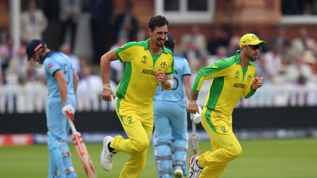 Mitchell Starc knocked over Eoin Morgan cheaply last month. Picture: Getty