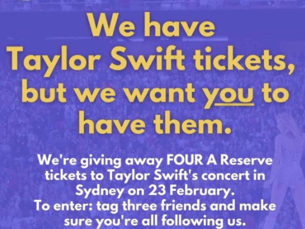 A publication in Australia is facing backlash after deleting a post offering free tickets to Taylor Swift’s Eras Tour.