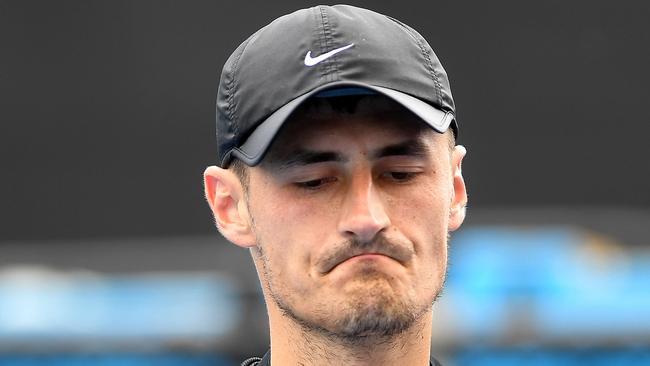 Bernard Tomic has taken a swipe at Tennis Australia and Lleyton Hewitt. Picture: AAP