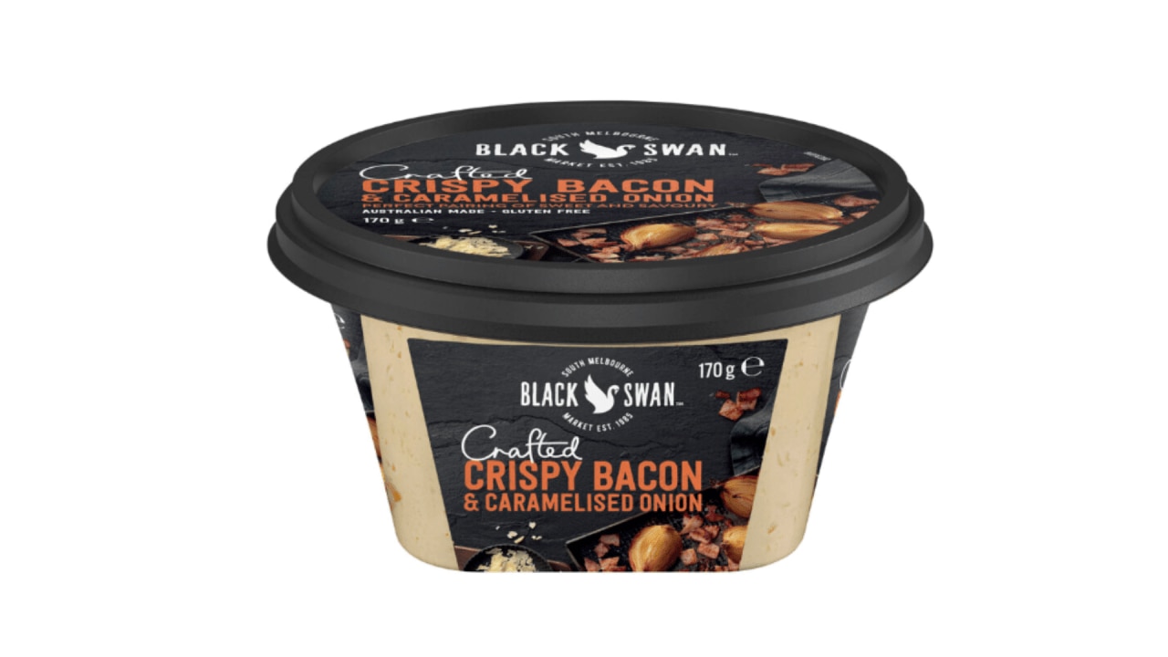 <h3><a href="https://www.coles.com.au/product/black-swan-crafted-crispy-bacon-and-caramelised-onion-dip-170g-5559502" target="_blank" rel="noopener">Black Swan Crafted Crispy Bacon and Caramelised Onion Dip</a></h3><p>$4.60</p><p><span>1120kJ / 243cal</span></p><p><span>22.1g fat</span></p><p><span>With a base of cream cheese, salt, bacon and sugar, there is more fat and salt in this dip than any positive nutritional attributes.&nbsp;</span></p>