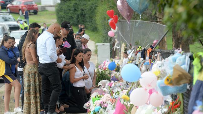 Leila Abdallah visits her children's memorial in Oatlands where an outpouring of grief was on display. Photo Jeremy Piper