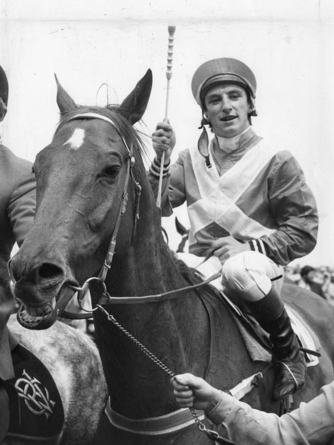 Cassidy as a fresh-faced jockey after winning his first Melbourne Cup in 1983.