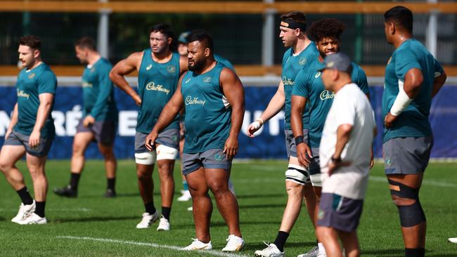 A Wallabies training session ahead of the Rugby World Cup France at Stade Roger Baudras in Saint-Etienne, France.