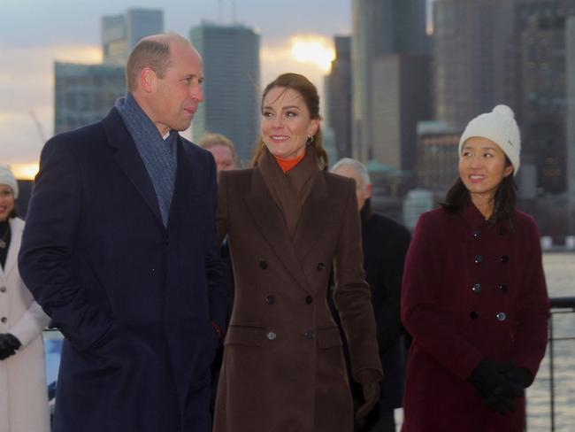 Prince William and Catherine, Princess of Wales visit the Harbour Defenses of Boston with Boston Mayor Michelle Wu. Picture: AFP