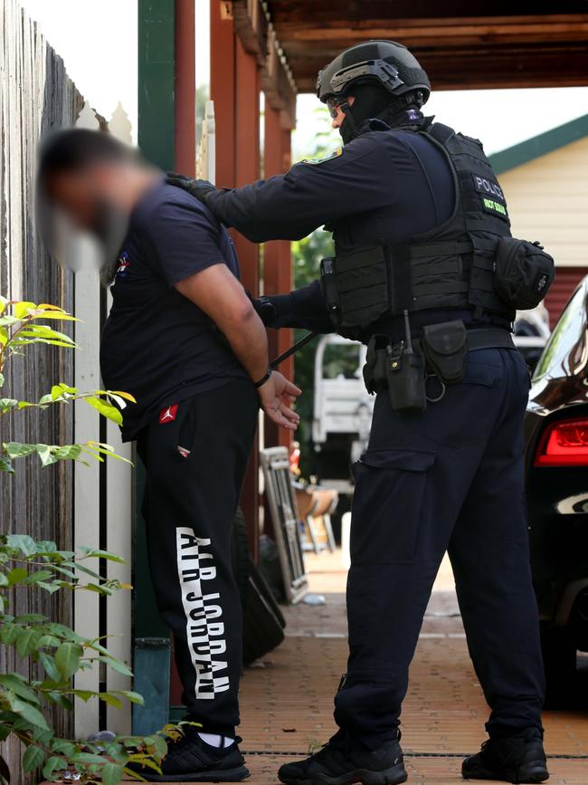 Strike Force Bayou detectives, the Public Order and Riot Squad and local police were involved in the arrest. Picture: NSW Police Force